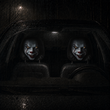 Pennywise IT Horror Car Headrest Cover – Spooky Horror Car Accessory
