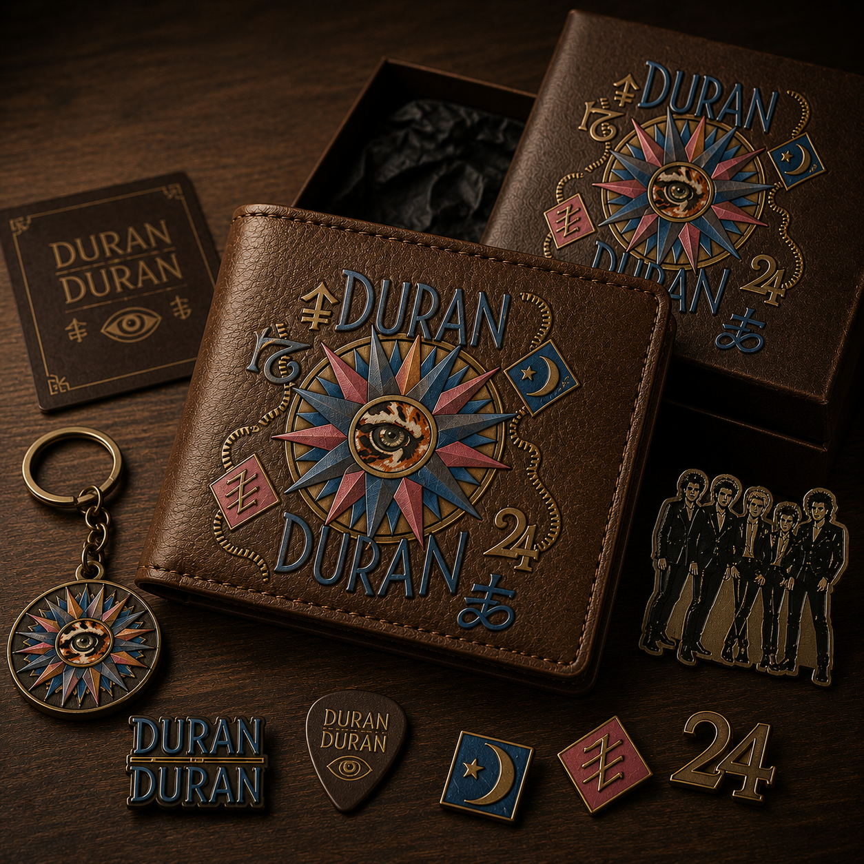Duran Duran Retro Symbols Wallet – New Wave Inspired Leather Wallet (With Box)
