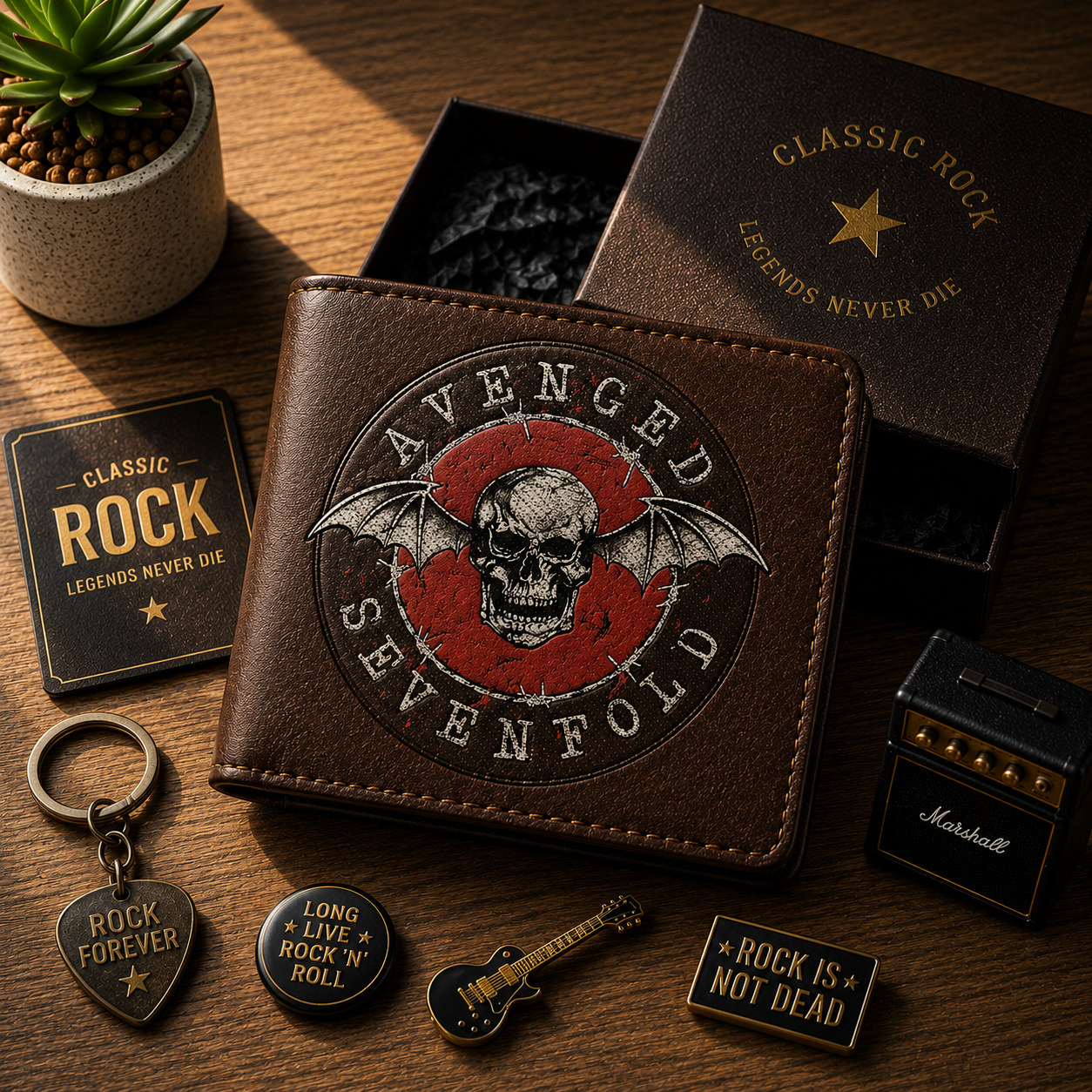 Avenged Sevenfold Deathbat Wallet – Heavy Metal Inspired Leather Wallet (With Box)