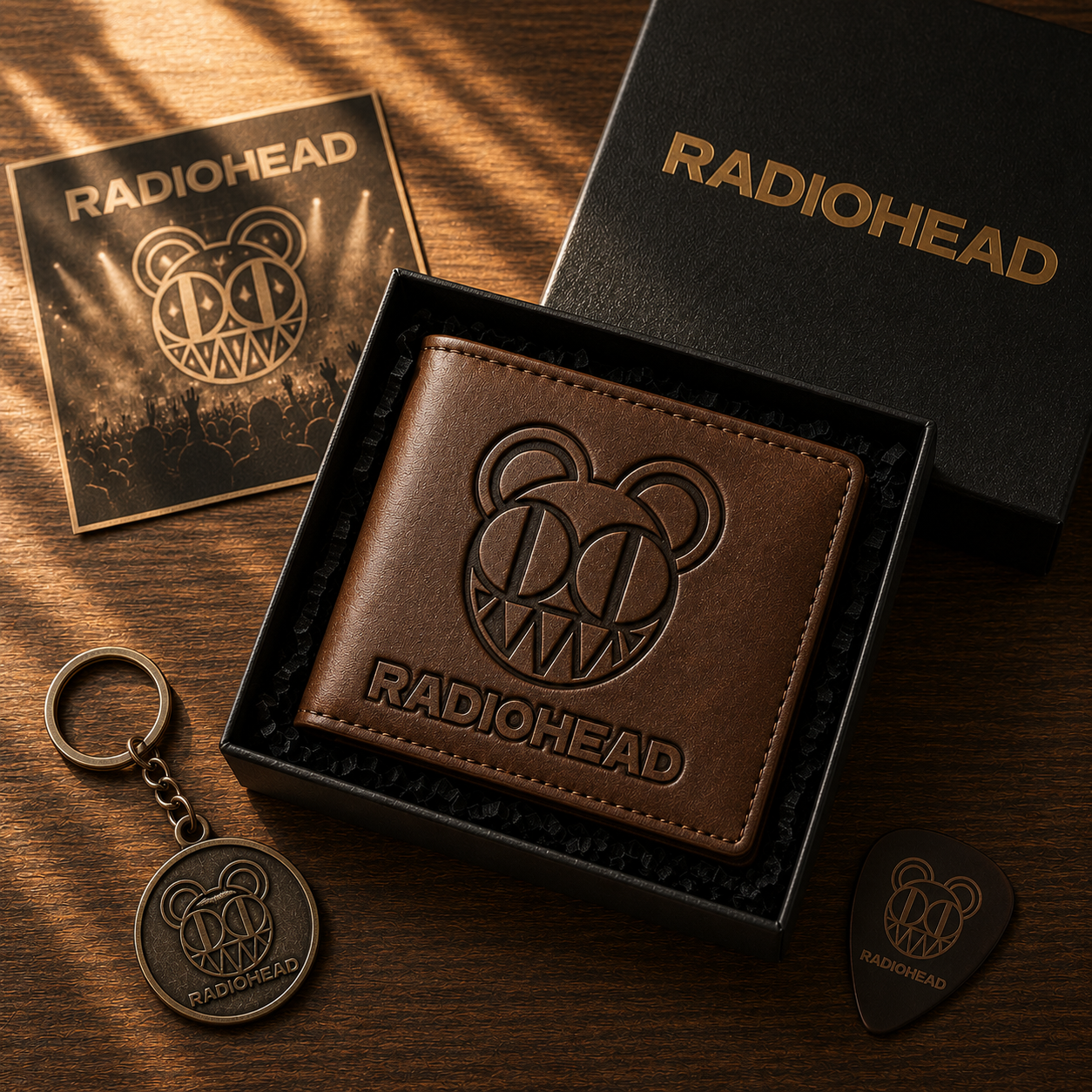 Radiohead Bear Wallet – Alternative Rock Inspired Leather Wallet (With Box)