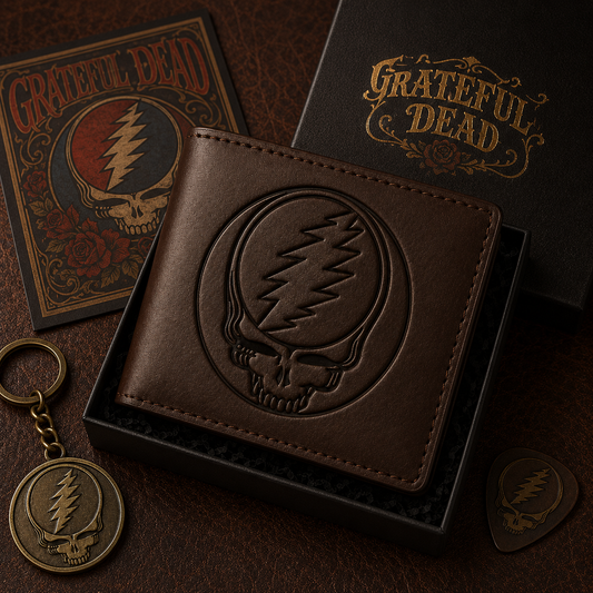 Grateful Dead Stealie Wallet – Classic Rock Inspired Leather Wallet (With Box)