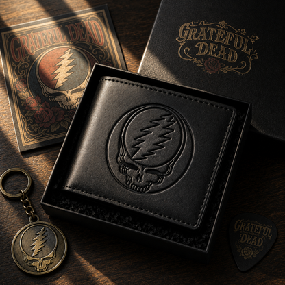 Grateful Dead Stealie Wallet – Classic Rock Inspired Leather Wallet (With Box)