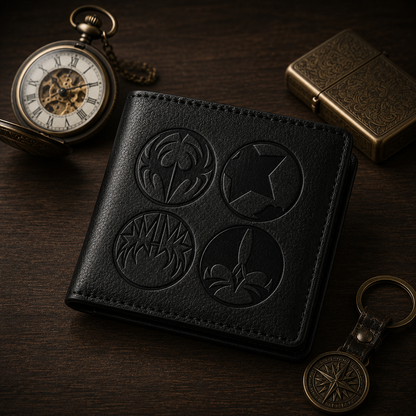 KISS Four Faces Embossed Leather Wallet With Box – Classic Glam Rock Fan Gift