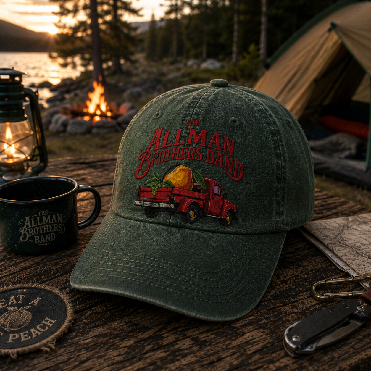 The Allman Brothers Band Vintage Truck Cap – Retro Peach Southern Rock Dad Hat Gift