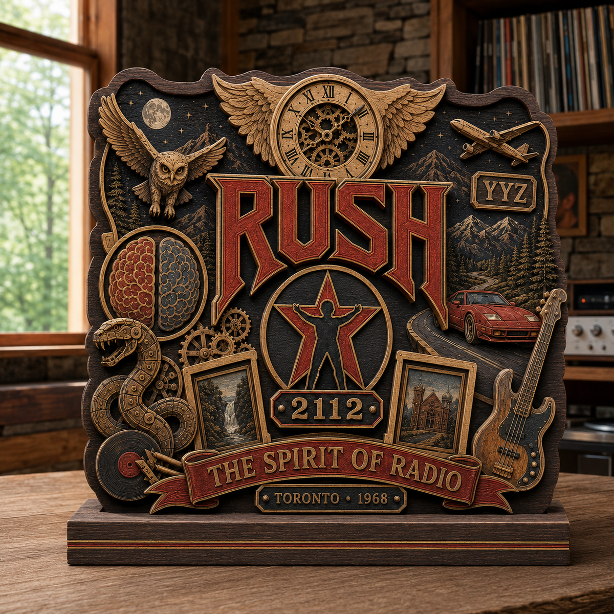Rush 2112 3-Layer Wooden Plaque – The Spirit of Radio Progressive Rock Music Decor, Rush Fan Gift