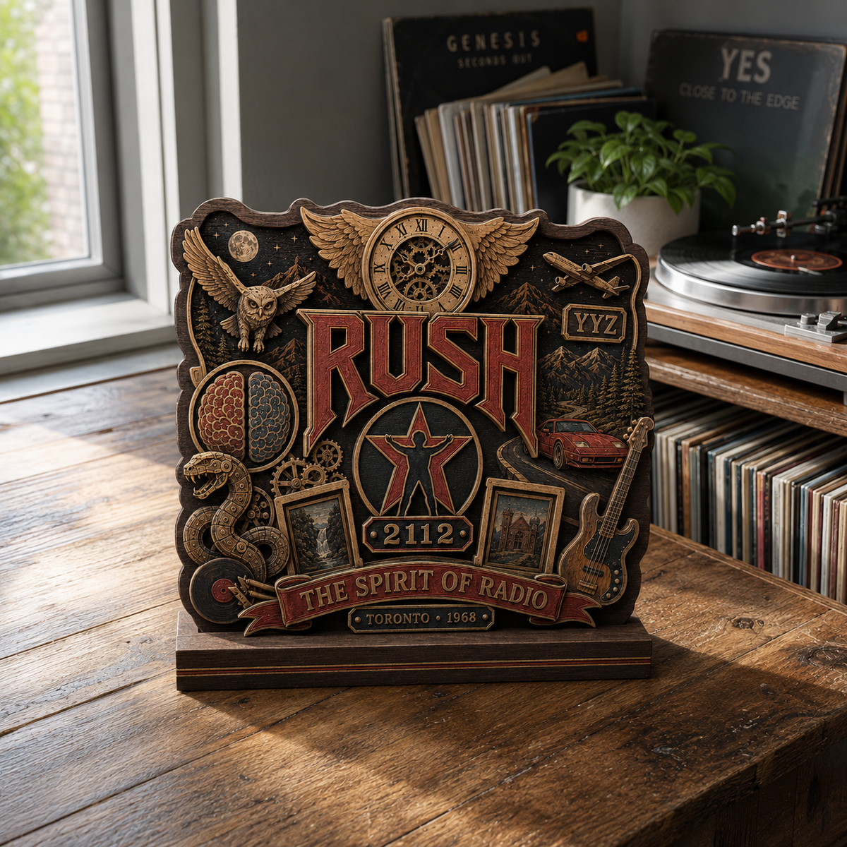 Rush 2112 3-Layer Wooden Plaque – The Spirit of Radio Progressive Rock Music Decor, Rush Fan Gift