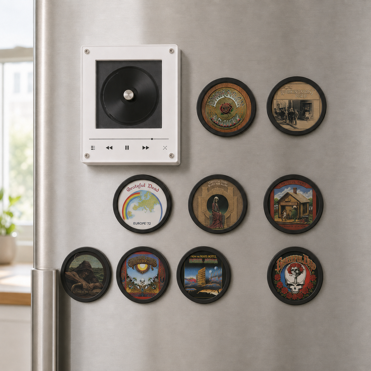 Grateful Dead Magtunes Magnet Music Player Set – 9 Album Record Magnets, Deadhead Music Lover Gift