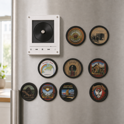 Grateful Dead Magtunes Magnet Music Player Set – 9 Album Record Magnets, Deadhead Music Lover Gift