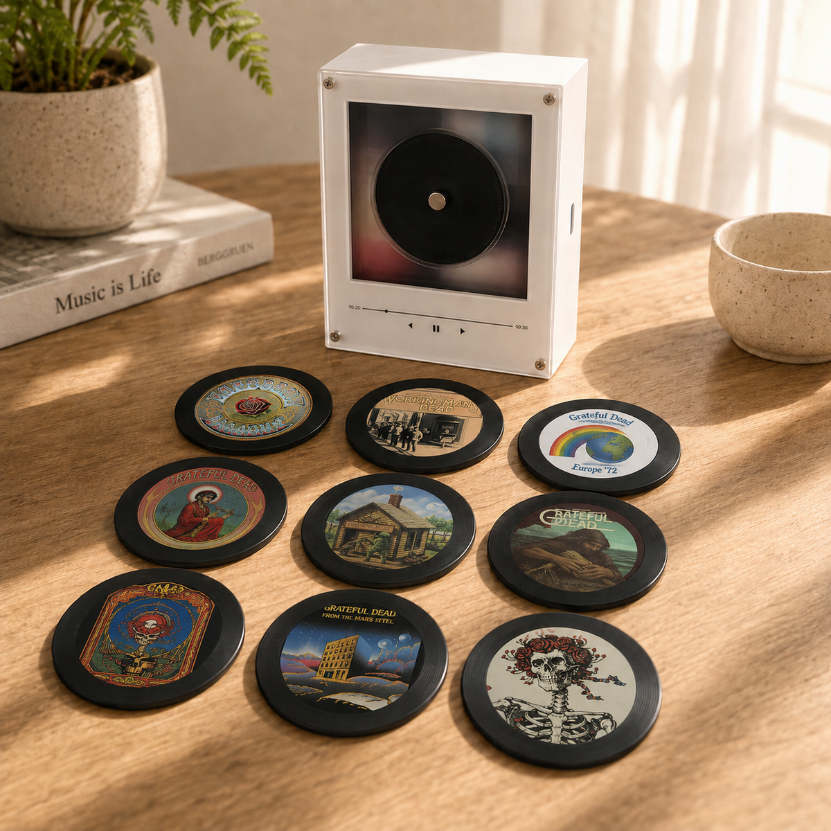 Grateful Dead Magtunes Magnet Music Player Set – 9 Album Record Magnets, Deadhead Music Lover Gift