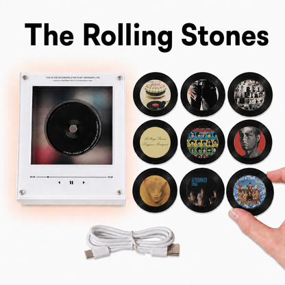 The Rolling Stones Magtunes Magnet Music Player Set – 9 Album Record Magnets, Classic Rock Fan Gift