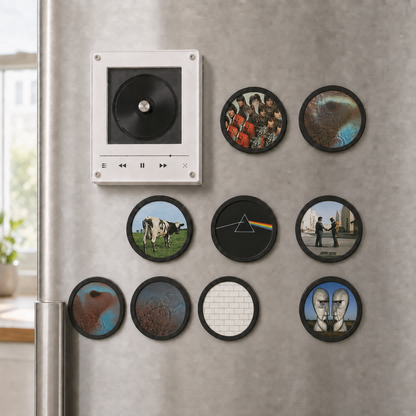 Pink Floyd Magtunes Magnet Music Player Set – 9 Album Record Magnets, Classic Rock Music Lover Gift
