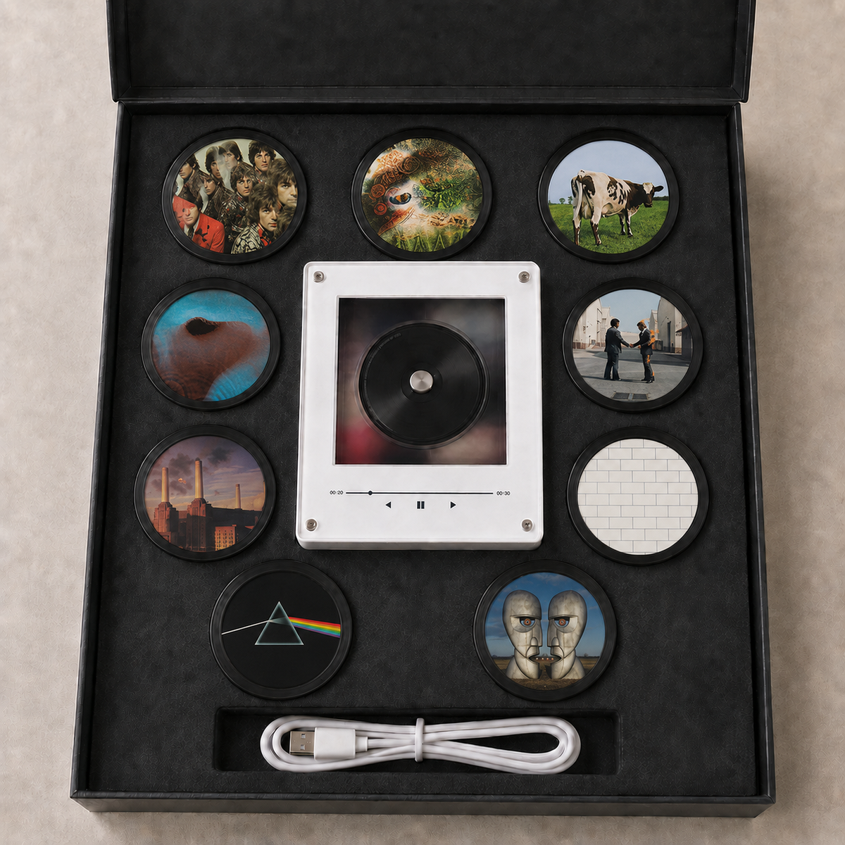 Pink Floyd Magtunes Magnet Music Player Set – 9 Album Record Magnets, Classic Rock Music Lover Gift