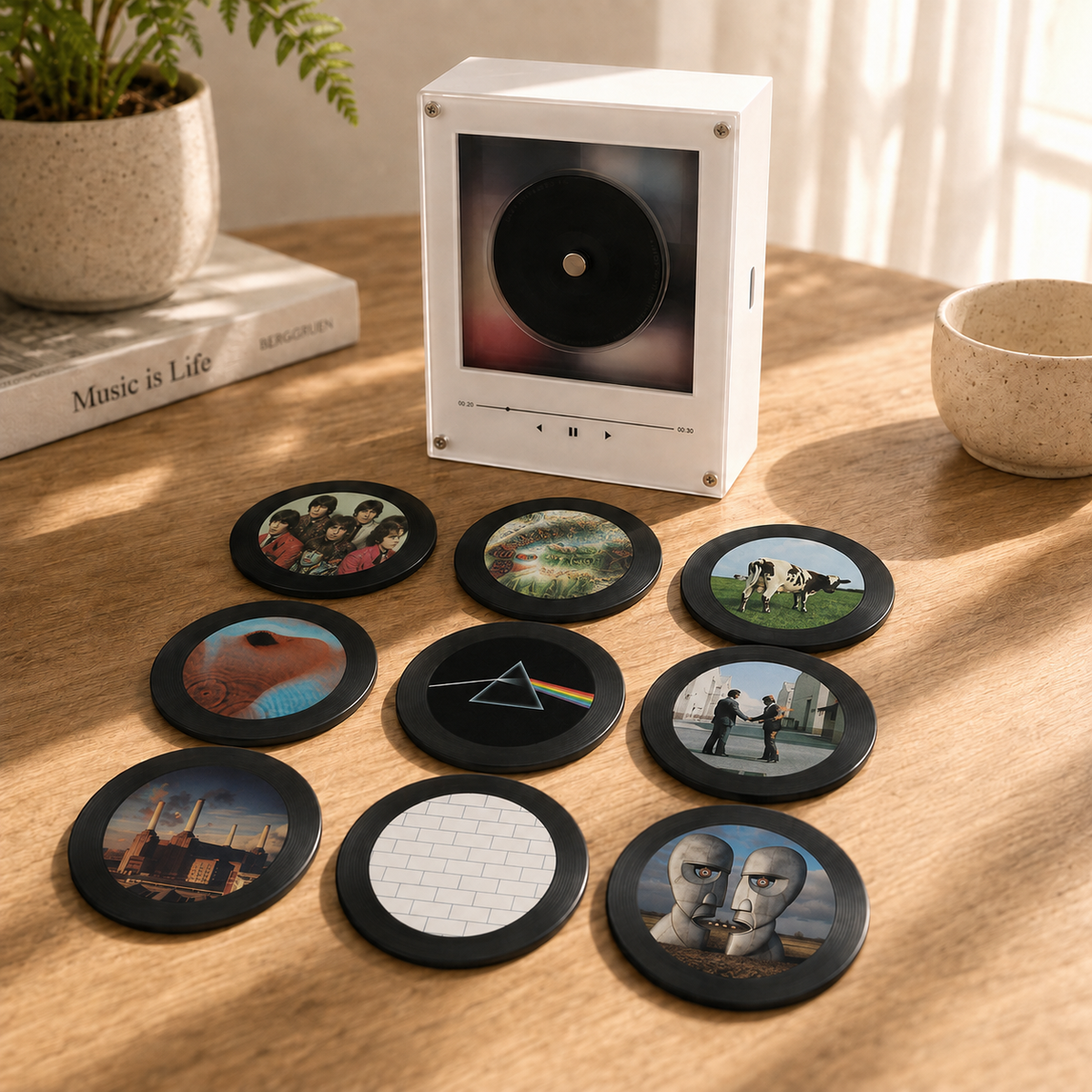 Pink Floyd Magtunes Magnet Music Player Set – 9 Album Record Magnets, Classic Rock Music Lover Gift