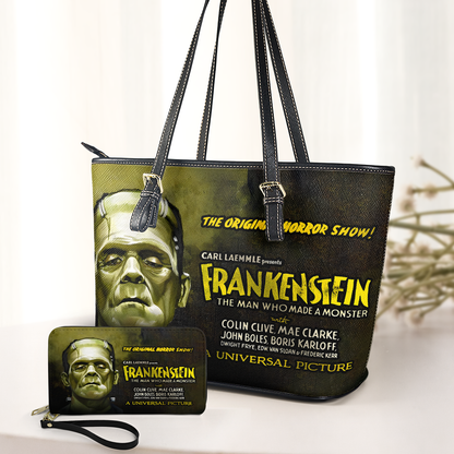 Vintage Frankenstein Horror Leather Handbag & Wallet Set