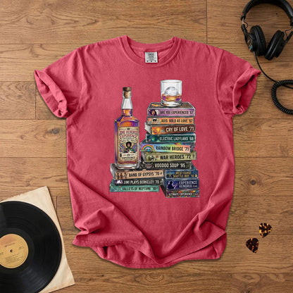 Jimi Hendrix Cassette Album Collection T-Shirt – Retro Rock Music Jimi Hendrix Merch Tee