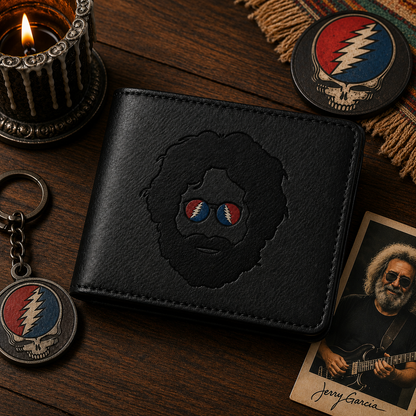 Jerry Garcia Portrait Wallet –  Jerry Garcia Inspired Leather Wallet (With Box)