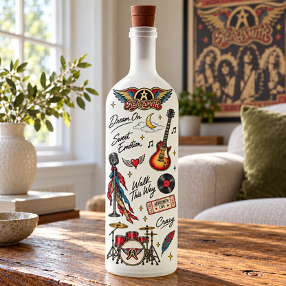 Aerosmith Bottle Lamp – Lighted Rock Music Decor, Classic Rock Gift for Aerosmith Fans
