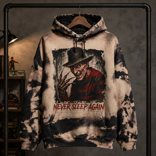 Freddy Krueger Halloween Hoodie – Never Sleep Again Horror All Over Print Hoodie, Elm Street Gothic Sweatshirt, Slasher Movie Fan Gift