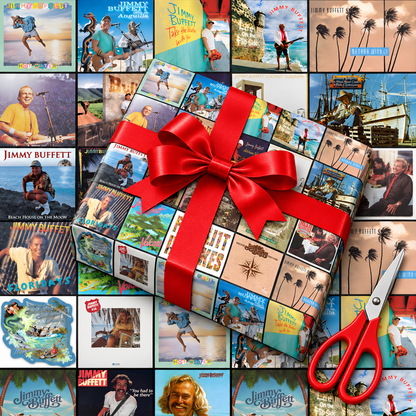Jimmy Buffett Album Cover Wrapping Paper Roll – Tropical Music Gift Wrap, Parrothead Christmas Wrapping Paper, Gift for Jimmy Buffett Fans