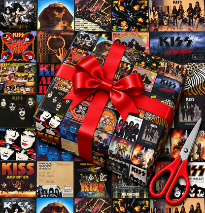 KISS Album Cover Wrapping Paper Roll – Classic Rock Music Gift Wrap, Vintage Album Collage Christmas Wrapping Paper for KISS Fans
