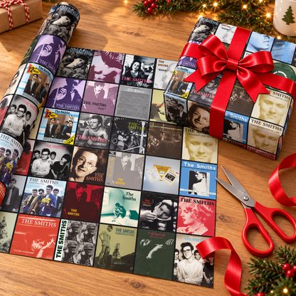 The Smiths Album Cover Wrapping Paper Roll – Indie Rock Music Gift Wrap, Vintage Album Collage Christmas Wrapping Paper for The Smiths Fans
