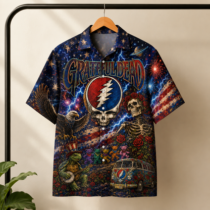 Grateful Dead Hawaiian Shirt Psychedelic Rock Band Aloha Shirt - Deadhead Fan Gift