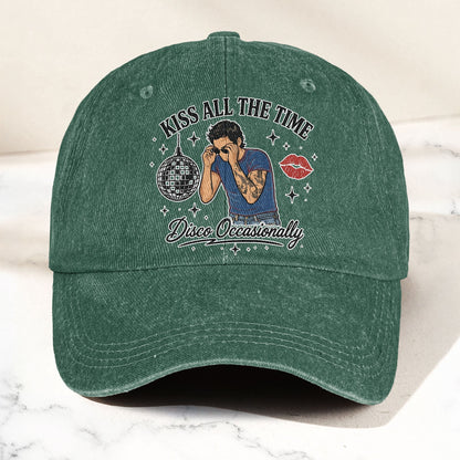 Harry Styles Kiss All The Time Disco Occasionally Music Merch Denim Cap – Retro Vintage Dad Cap Gift For Dad (With Box)