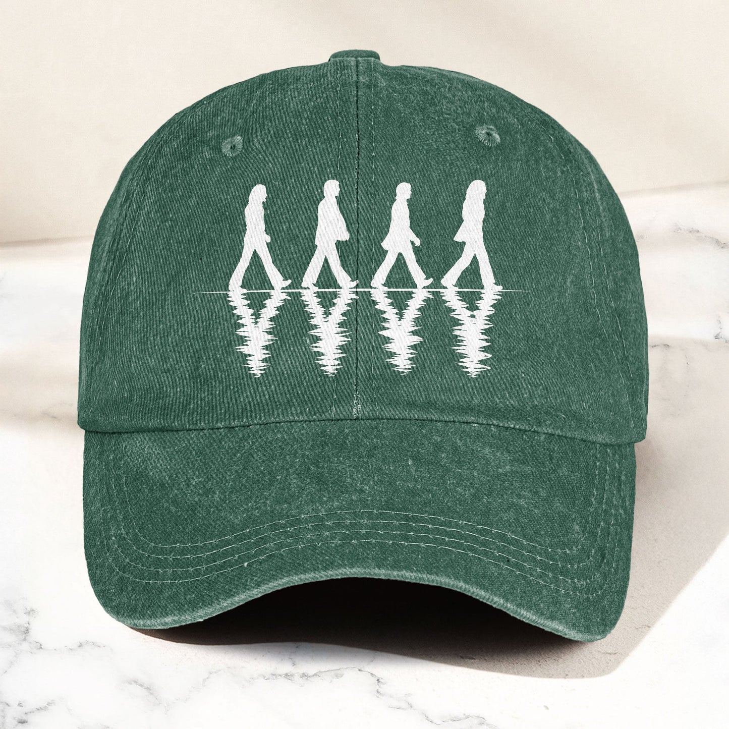 The Beatles Abbey Road Silhouette Graphic Music Merch Denim Cap – Retro Vintage Dad Cap Gift For Dad (With Box)