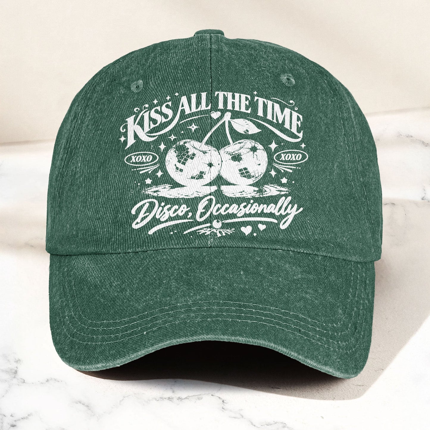 Harry Styles Kiss All The Time Disco Occasionally Denim Cap – Retro Vintage Dad Cap Gift For Dad (With Box)