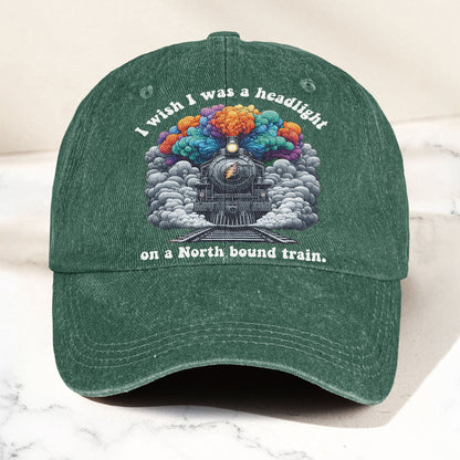 Grateful Dead I Know You Rider Headlight North Bound Train Denim Cap – Retro Vintage Dad Cap Gift For Dad (With Box)