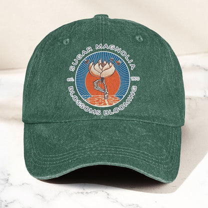 Grateful Dead Sugar Magnolia Blossoms Blooming Vintage Denim Cap – Retro Vintage Dad Cap Gift For Dad (With Box)