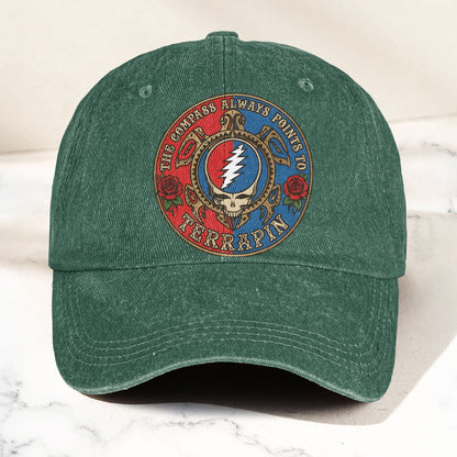 Grateful Dead Terrapin Station Compass Points Denim Cap – Retro Vintage Dad Cap Gift For Dad (With Box)