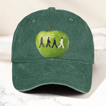 The Beatles Abbey Road Apple Graphic Music Merch Denim Cap – Retro Vintage Dad Cap Gift For Dad (With Box)
