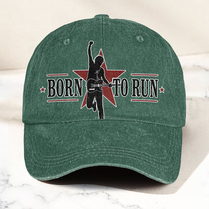 Bruce Springsteen Born To Run Music Merch Denim Cap – Retro Vintage Dad Cap Gift For Dad (With Box)