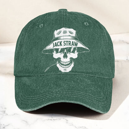 Grateful Dead Jack Straw Skull Lightning Eyes Music Merch Denim Cap – Retro Vintage Dad Cap Gift For Dad (With Box)