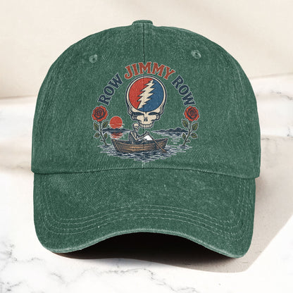 Grateful Dead Row Jimmy Row Steal Your Face Denim Cap – Retro Vintage Dad Cap Gift For Dad (With Box)