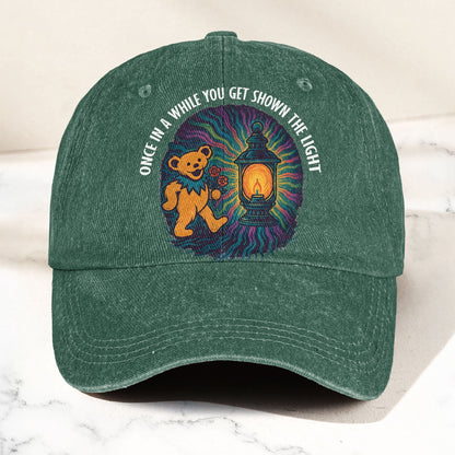 Grateful Dead Scarlet Begonias Shown The Light Dancing Bear Denim Cap – Retro Vintage Dad Cap Gift For Dad (With Box)