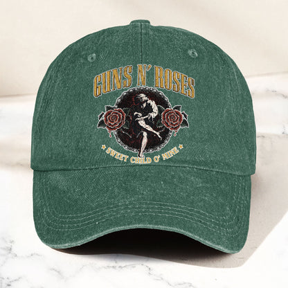 Guns N Roses Sweet Child O Mine Rock Music Merch Denim Cap – Retro Vintage Dad Cap Gift For Dad (With Box)