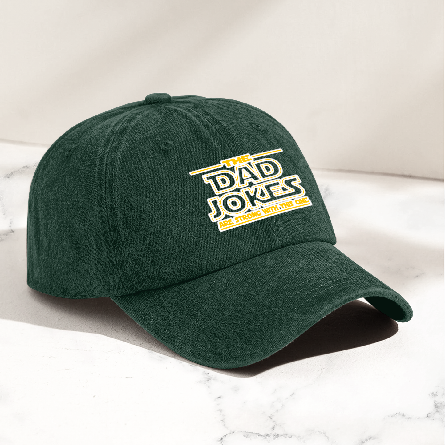 Dad Jokes Denim Cap – “The Dad Jokes Are Strong With This One” Dad Hat ( With Box)