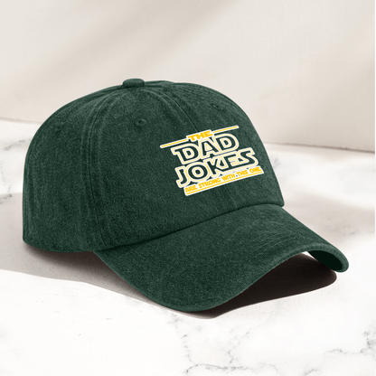 Dad Jokes Denim Cap – “The Dad Jokes Are Strong With This One” Dad Hat ( With Box)