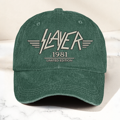 Slayer Band Logo Est 1981 Denim Cap – Retro Vintage Dad Cap Gift For Dad (With Box)