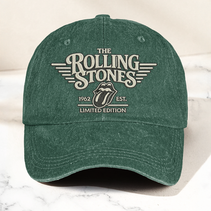The Rolling Stones Tongue Logo Est 1962 Denim Cap – Retro Vintage Dad Cap Gift For Dad (With Box)