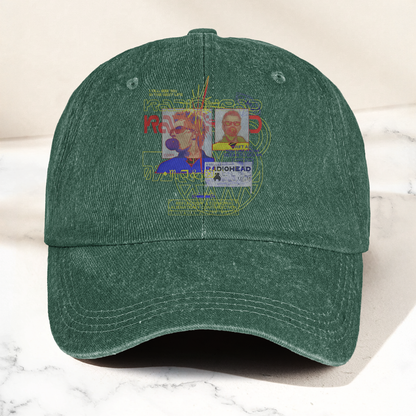 Radiohead 90s Rock Band Graphic Denim Cap – Retro Music Fan Cap Gift For Dad (With Box)