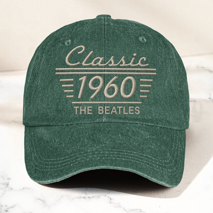 The Beatles Classic 1960 Est Rock And Roll Pop Band Music Merch Graphic Denim Cap – Retro Vintage Dad Cap Gift For Dad (With Box)
