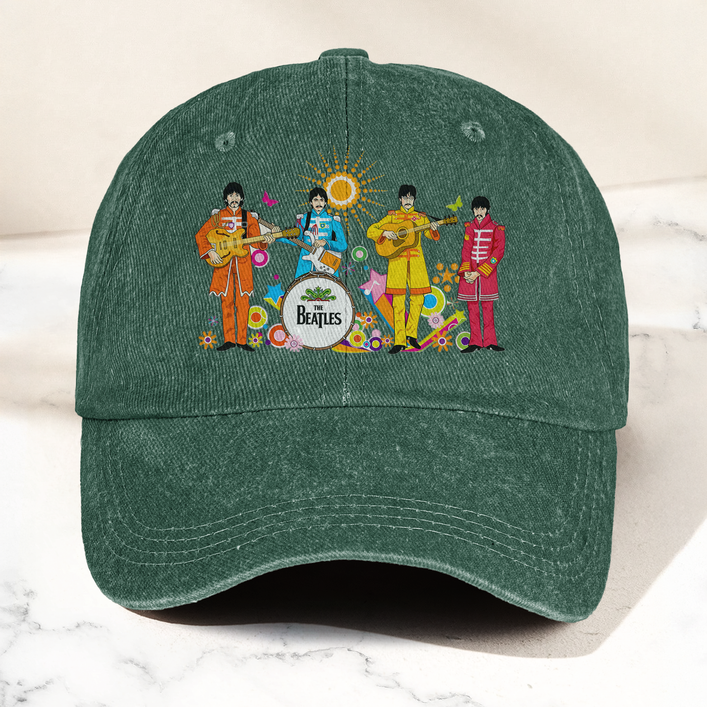 Pepper's Lonely Hearts Club Band Denim Cap – Retro The Beatles Tribute Merch Dad Hat (With Box)
