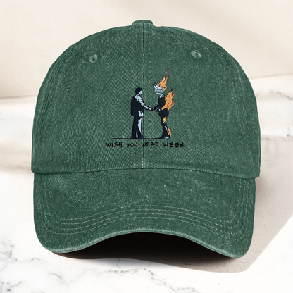 Wish You Were Ween Pink Floyd Denim Cap – Retro Pink Floyd Merch Gift for Dad (With Box)