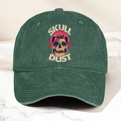 David Bowie Skull Ziggy Stardust Denim Cap – Retro Punk Rock Music Fan Cap Gift For Dad (With Box)