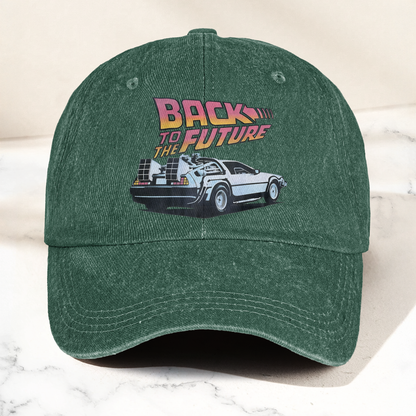 DeLorean Back to the Future Denim Cap – Classic Movie Inspired Style Dad Hat (With Box)