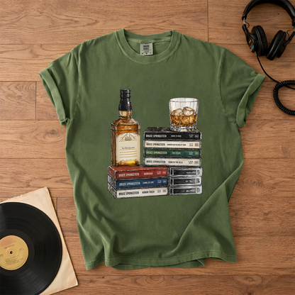Bruce Springsteen Cassette Album Collection T-Shirt – Retro Rock Music Bruce Springsteen Merch Tee