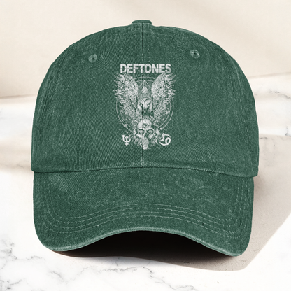 Deftones Owl Skull Vintage Dad Hat – Alternative Metal Washed Cotton Cap (With Box)